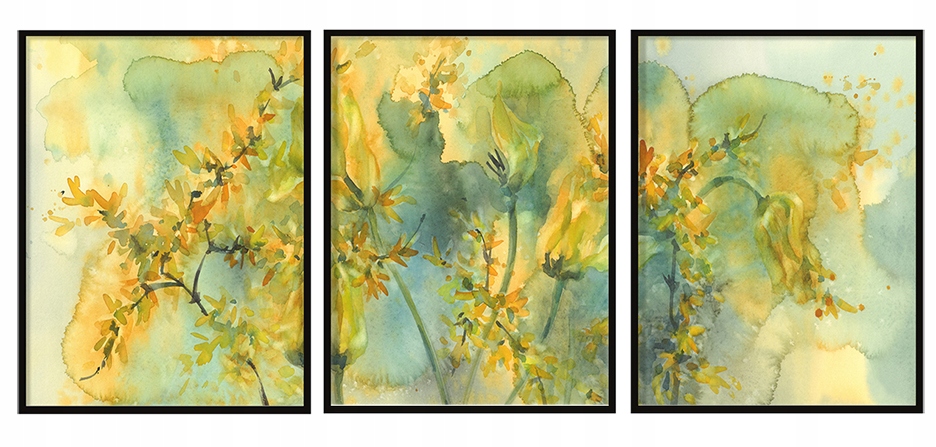 

Obraz Plakat W Ramie 53x73cm Tryptyk Kwiaty P1888
