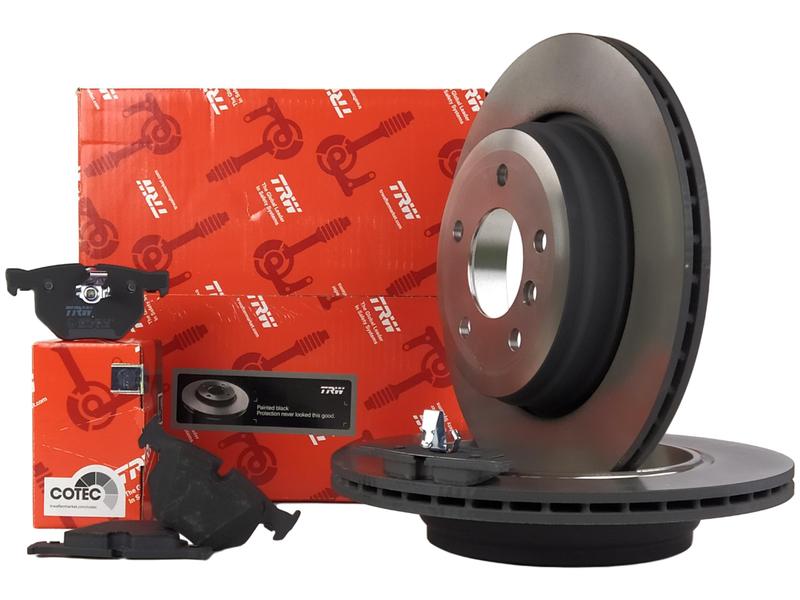 TRW диски + колодки ЗД BMW 5 E60 E61 6 E63 E64