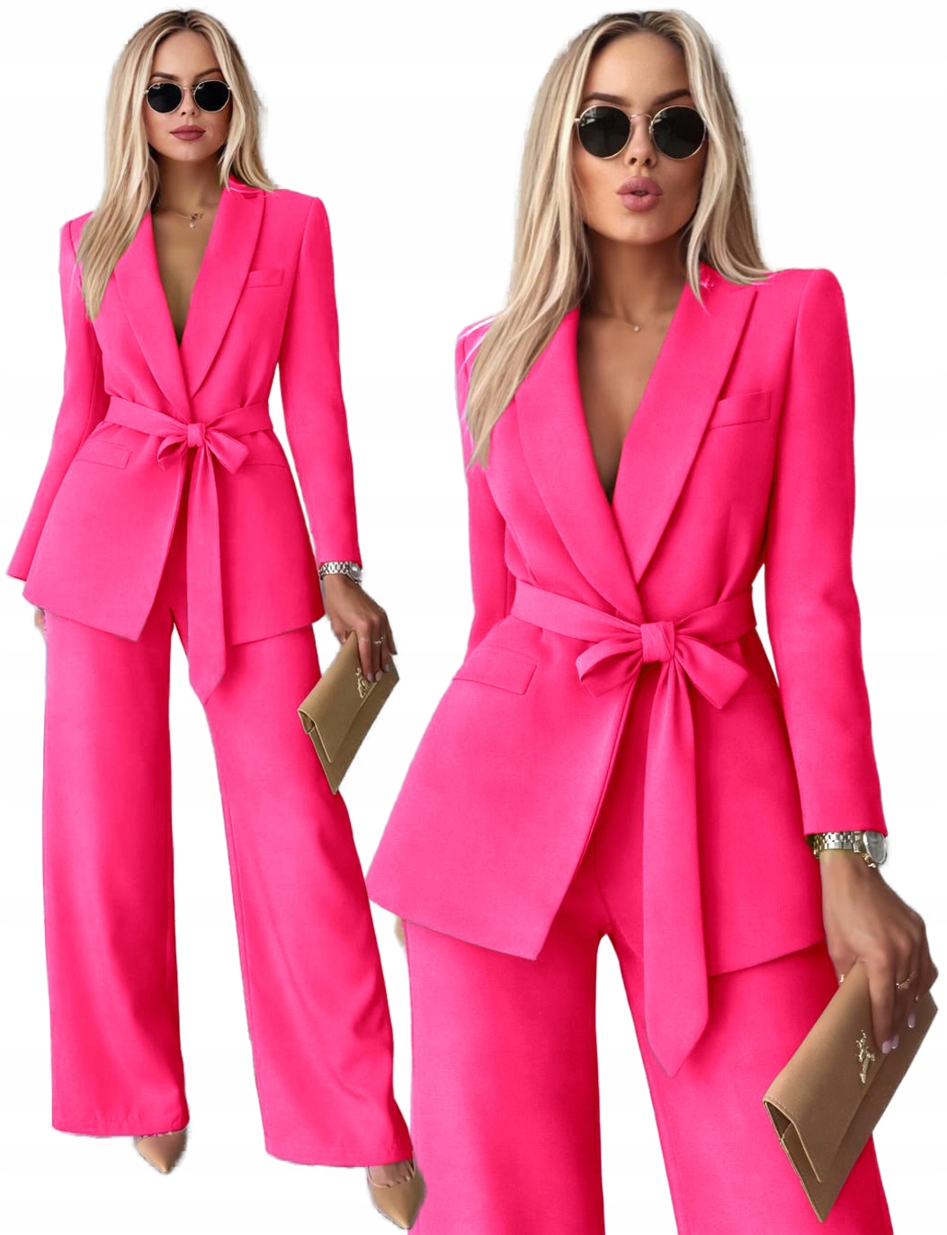 Elegantní Garnitur Komplet dámské široké kalhoty sako S Alexis