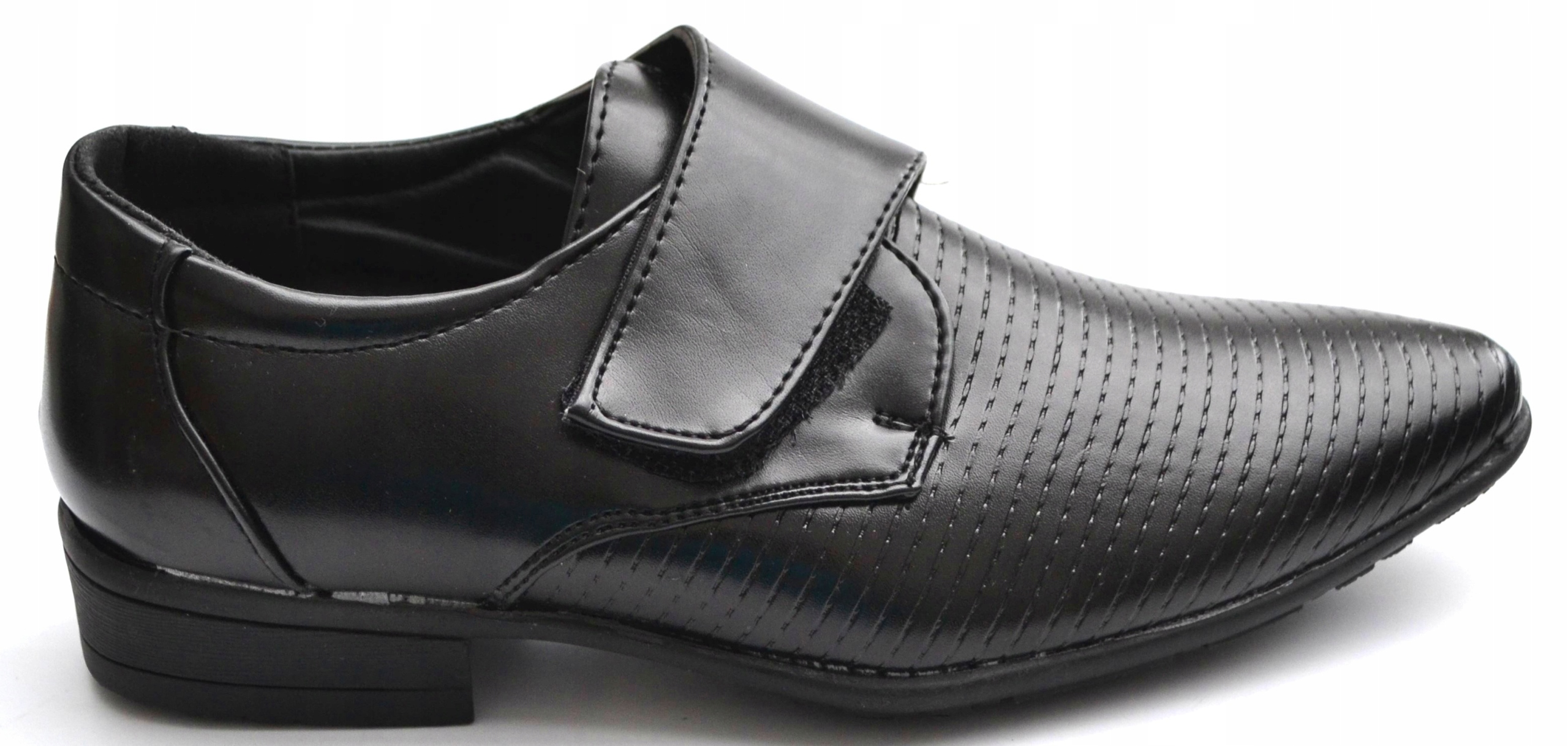 MOKASYNY Trzewiki Półbuty wizytowe WESELE rzep czarne R-33-22,5cm Kod producenta 66599