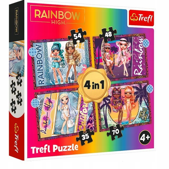 Puzzle 4w1 TREFL RAINBOW HIGH MODNE LALECZKI