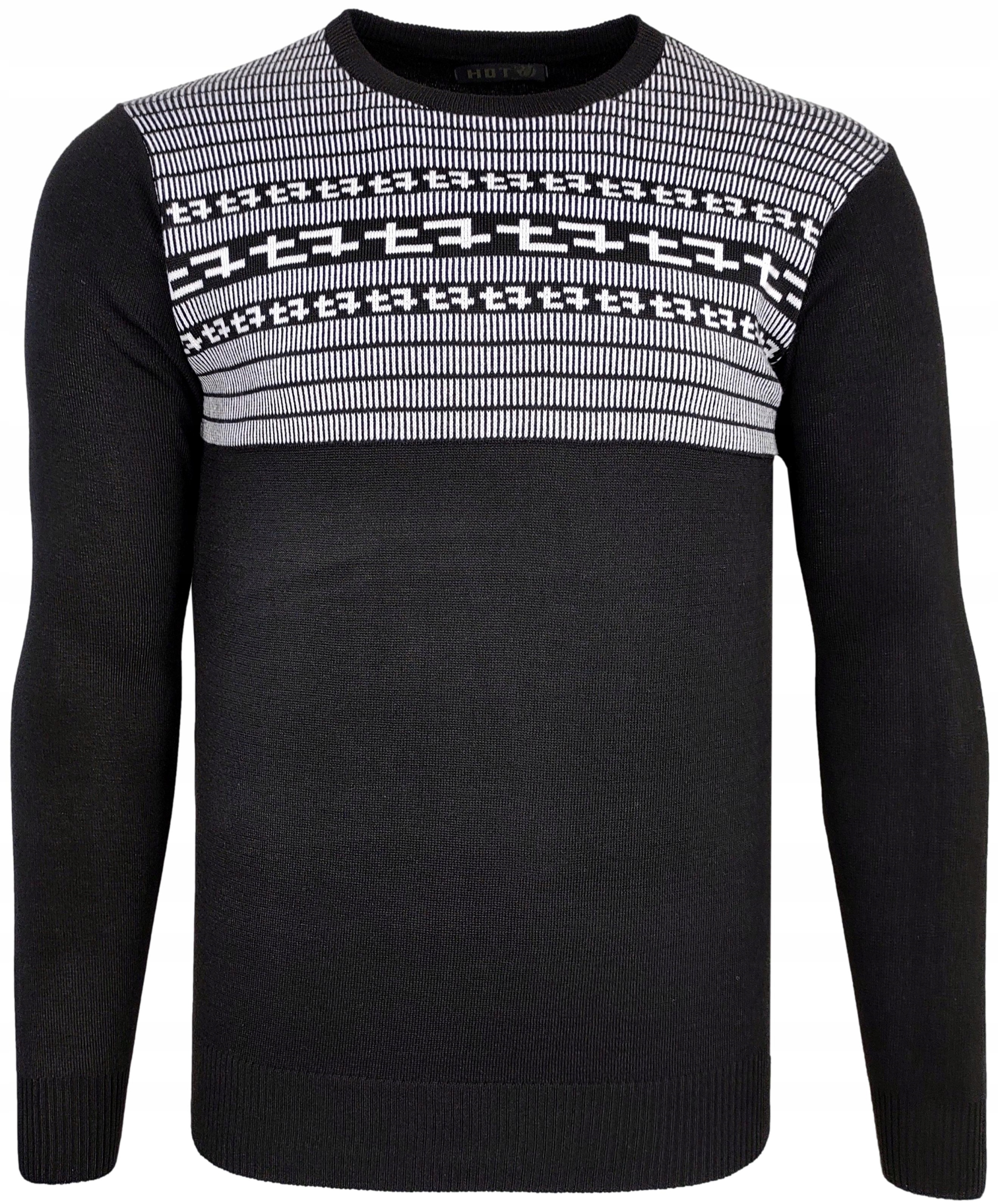 

Sweter męski z dodatkiem wełny czarny O149 r. L