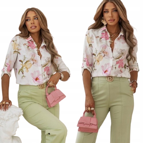 Koszula Flower pastelowe kwiaty rozm. 44