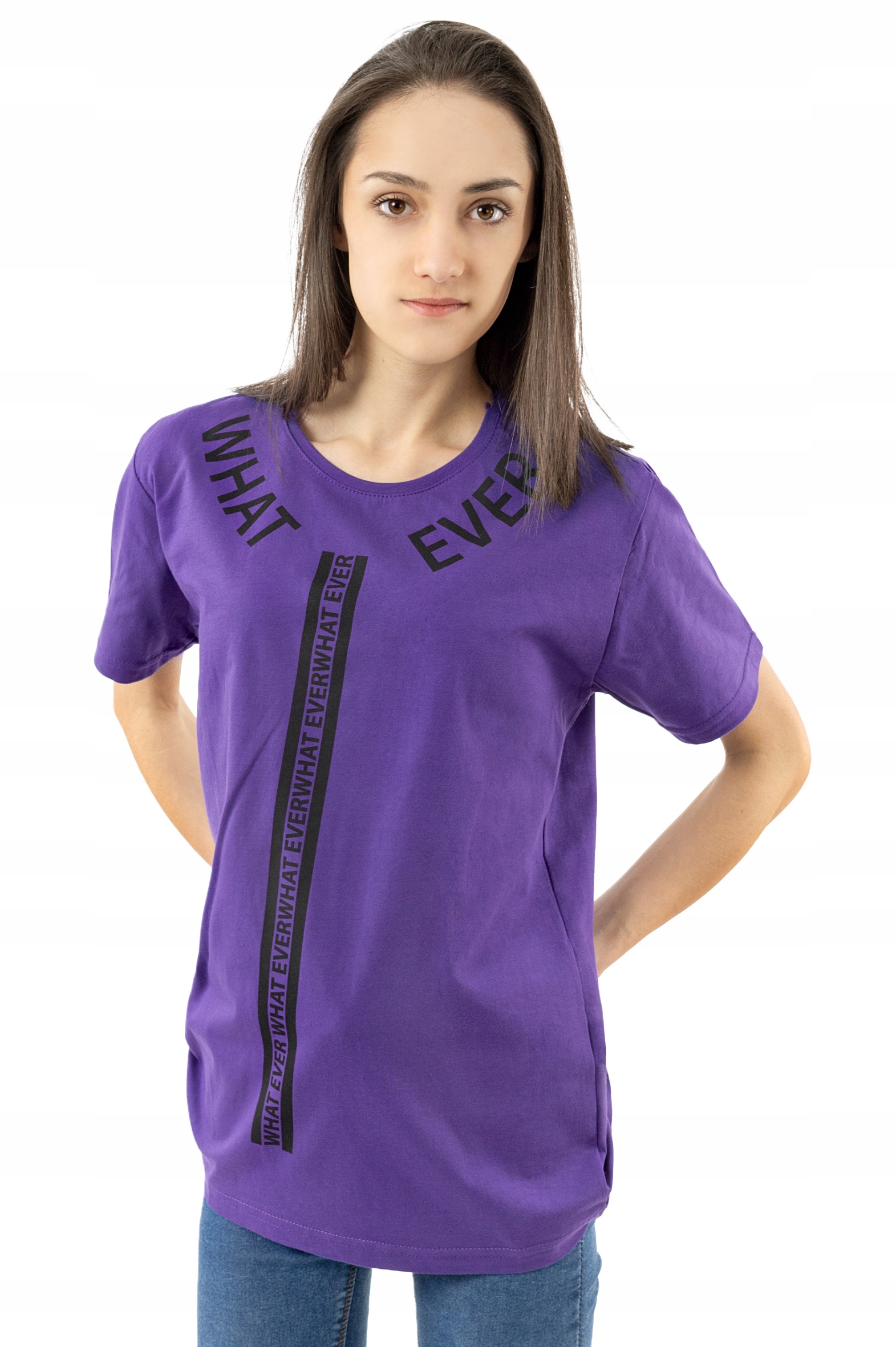 

Koszulka Bluzka Damska Bawełna Top KM07 r M fiolet