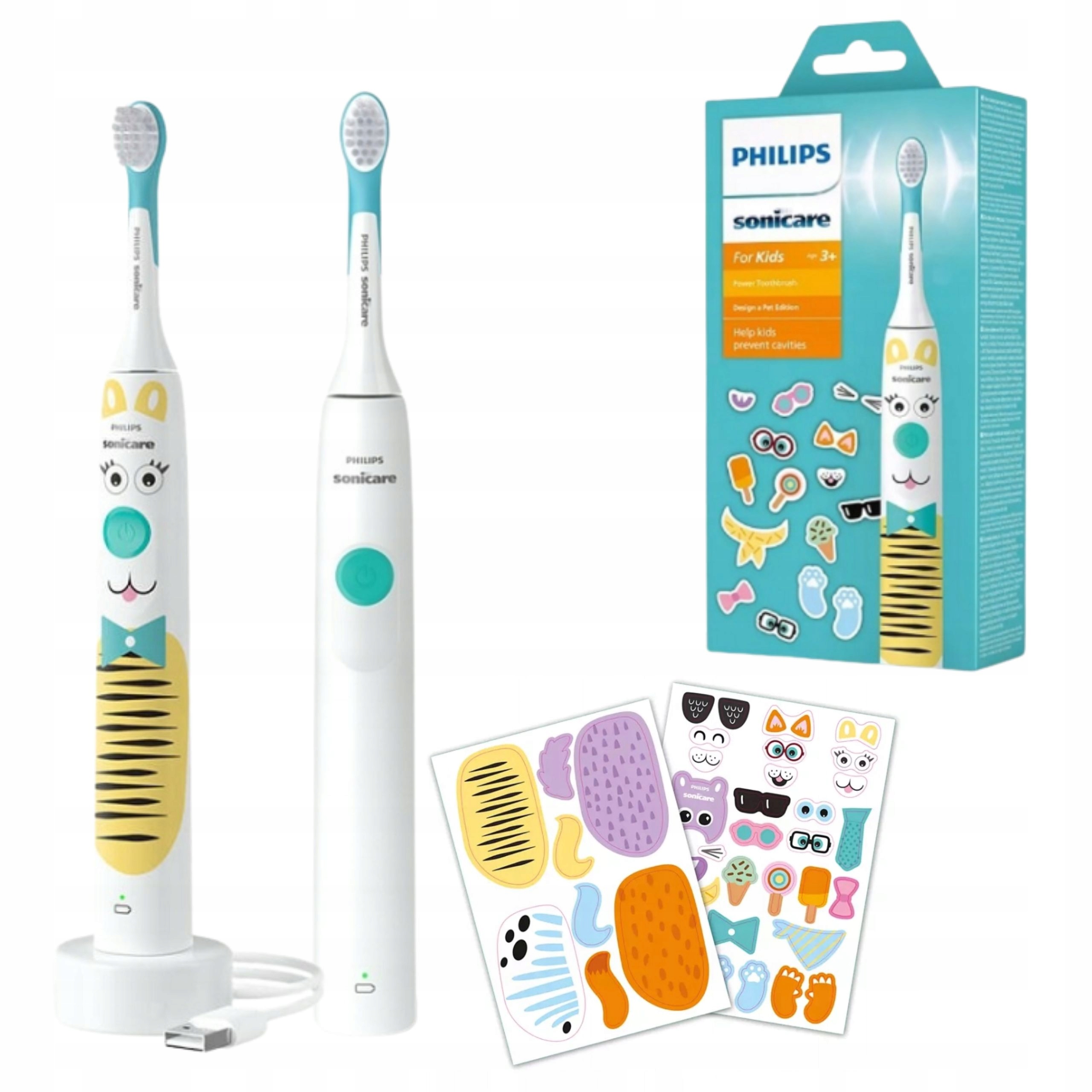 Szczoteczka Soniczna Dla Dzieci Philips Naklejki 2 Prędkości Czyszczenia