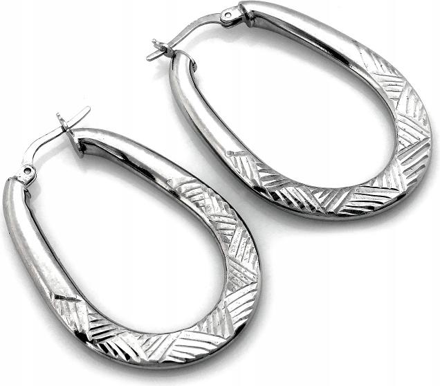 Velké stříbrné náušnice 925 zdobené oválnými pevnými silnými koly jako dárek