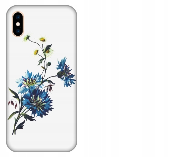 

Etui pokrowiec iPhone Xs Max Kwiat niebieski akwar