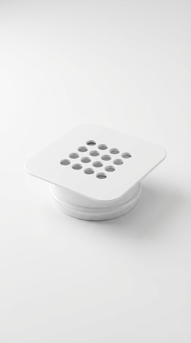 Ventilační mřížka kovová fi 60 90x90- Bílá