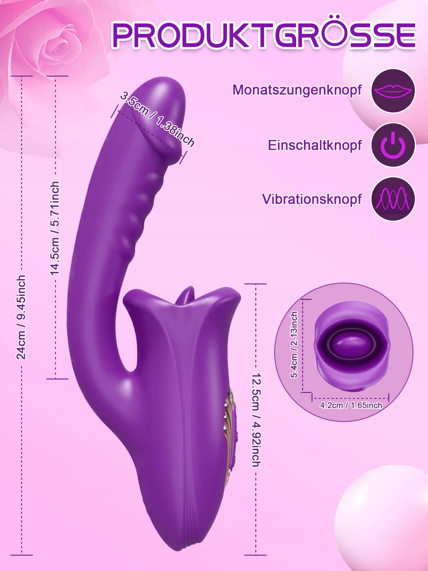 ZUNGEN Realistyczny Dildo Wibrator G Punkt Klitoris Stymulator Dla Kobiet — miniatura 8