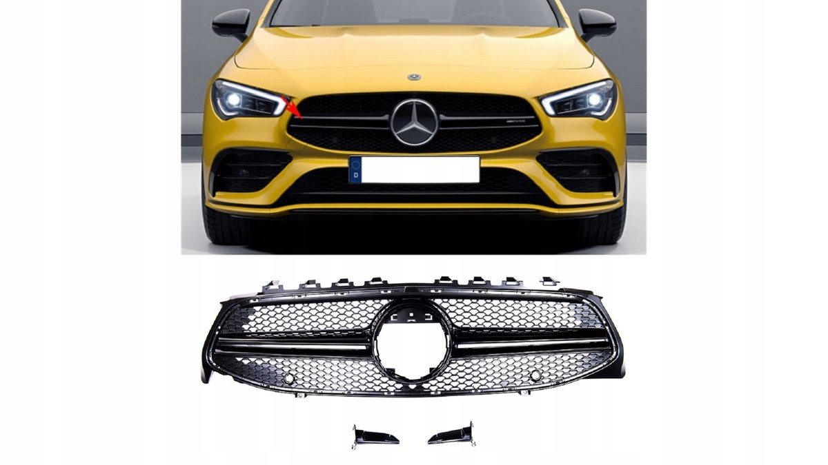 Gril Mercedes-Benz Cla C118 X118 Black A-Type Pdc