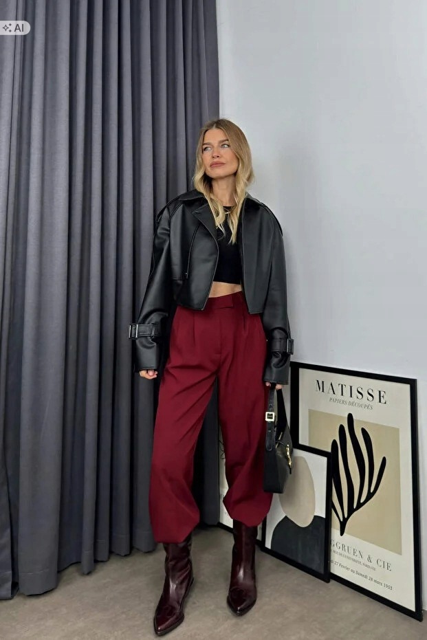 Krátká Lakovaná Dámská Bunda Černá Elegantní M 5IA