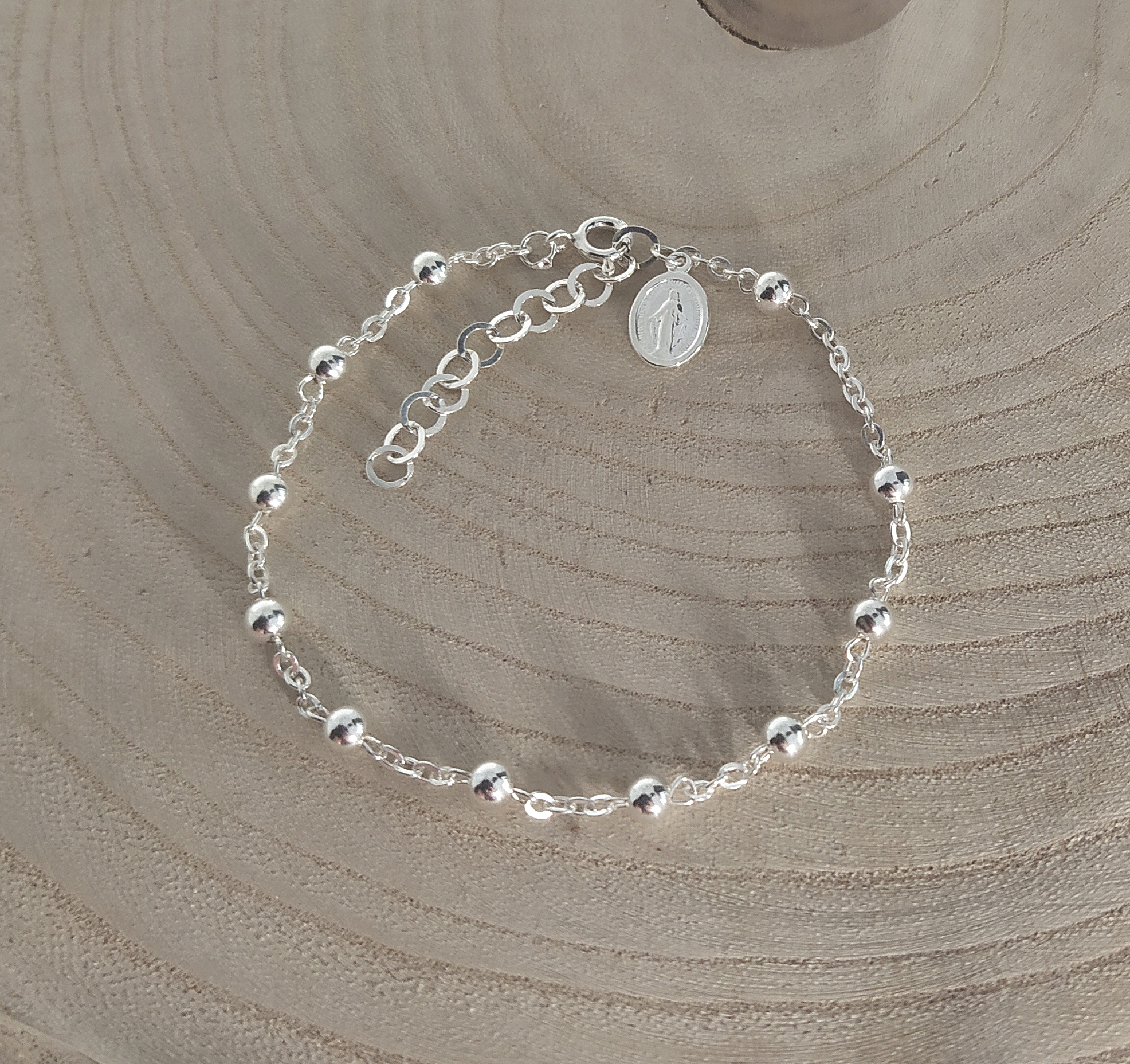 SREBRNA BRANSOLETKA RÓŻANIEC DZIESIĄTKA RÓŻAŃCA NA RĘKĘ Kod producenta 6921-45631