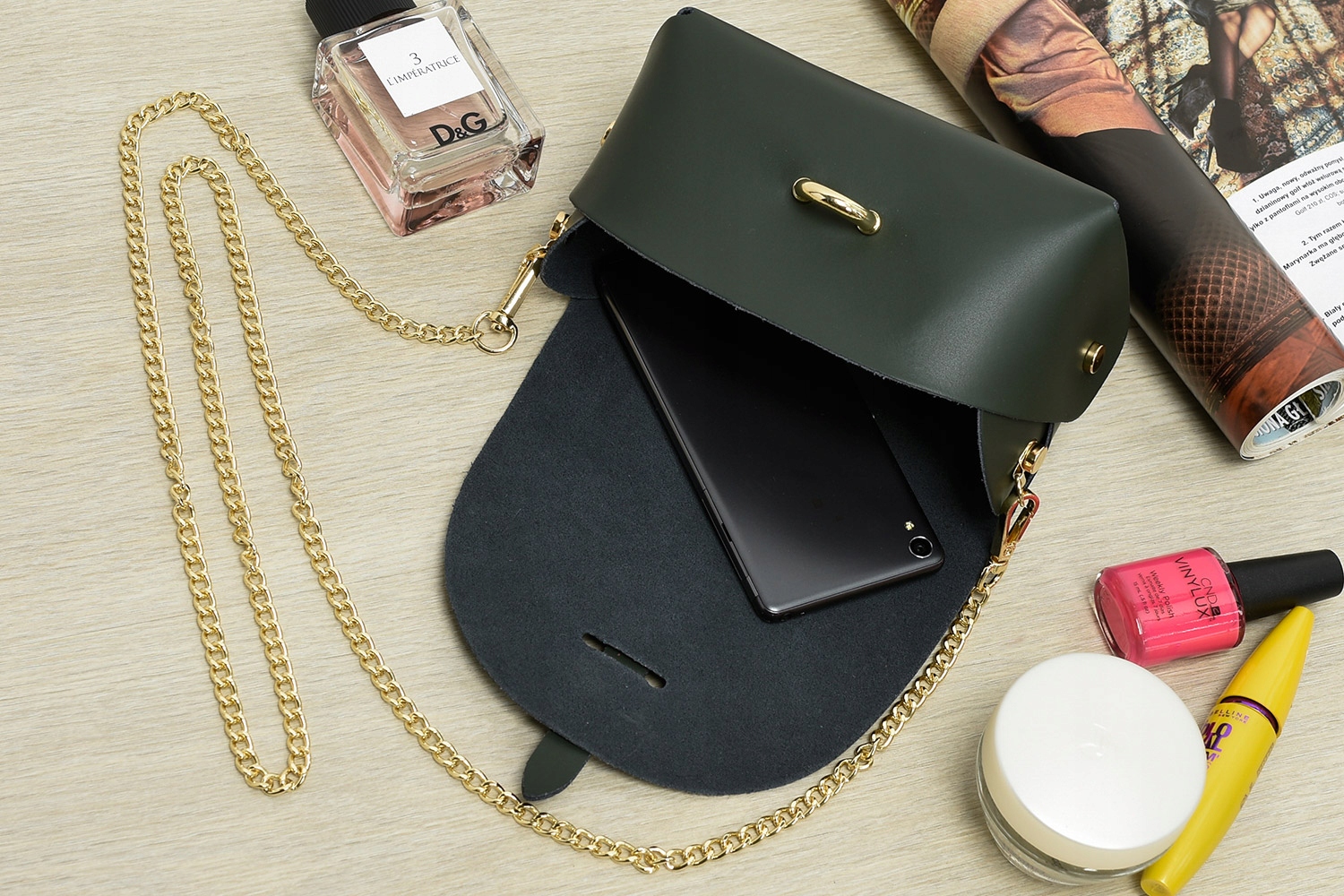 WŁOSKA SKÓRZANA torebka WIECZOROWA łańcuszek P45 Marka Beltimore