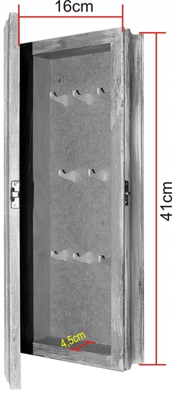 Szafka na klucze, drewniana biała Polski wyrób Szerokość mebla 16 cm