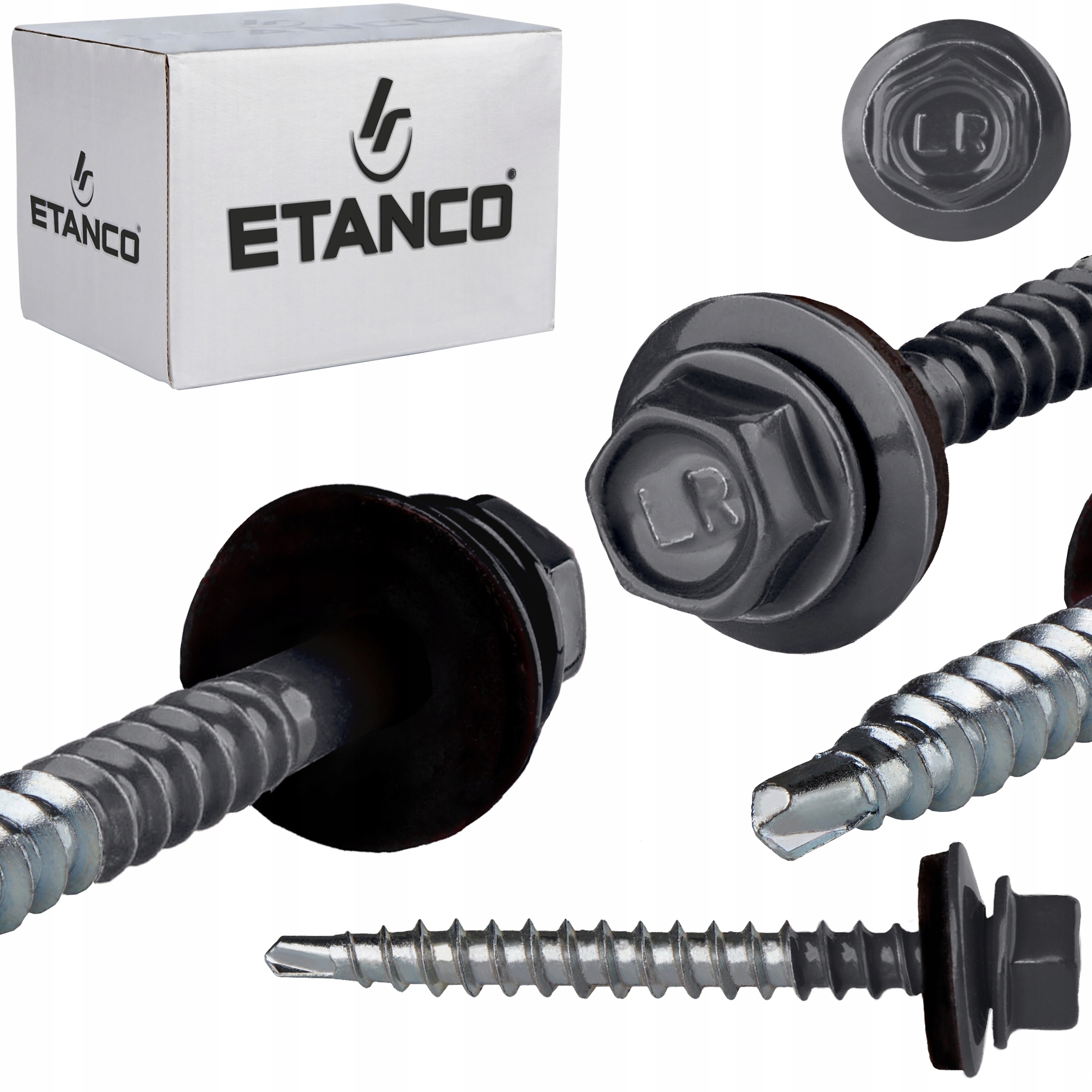 Wkręty farmerskie, Farmery Etanco 4,8x100 mm Ral 7016 100 sztuk