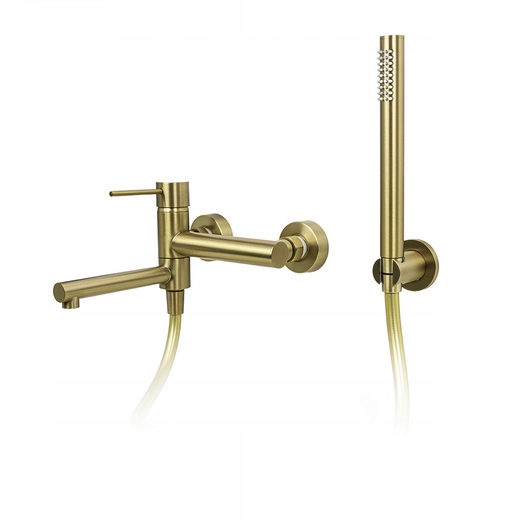 Nástenná vaňová batéria Corsan Lugo so sadou Zlato kartáčovaná