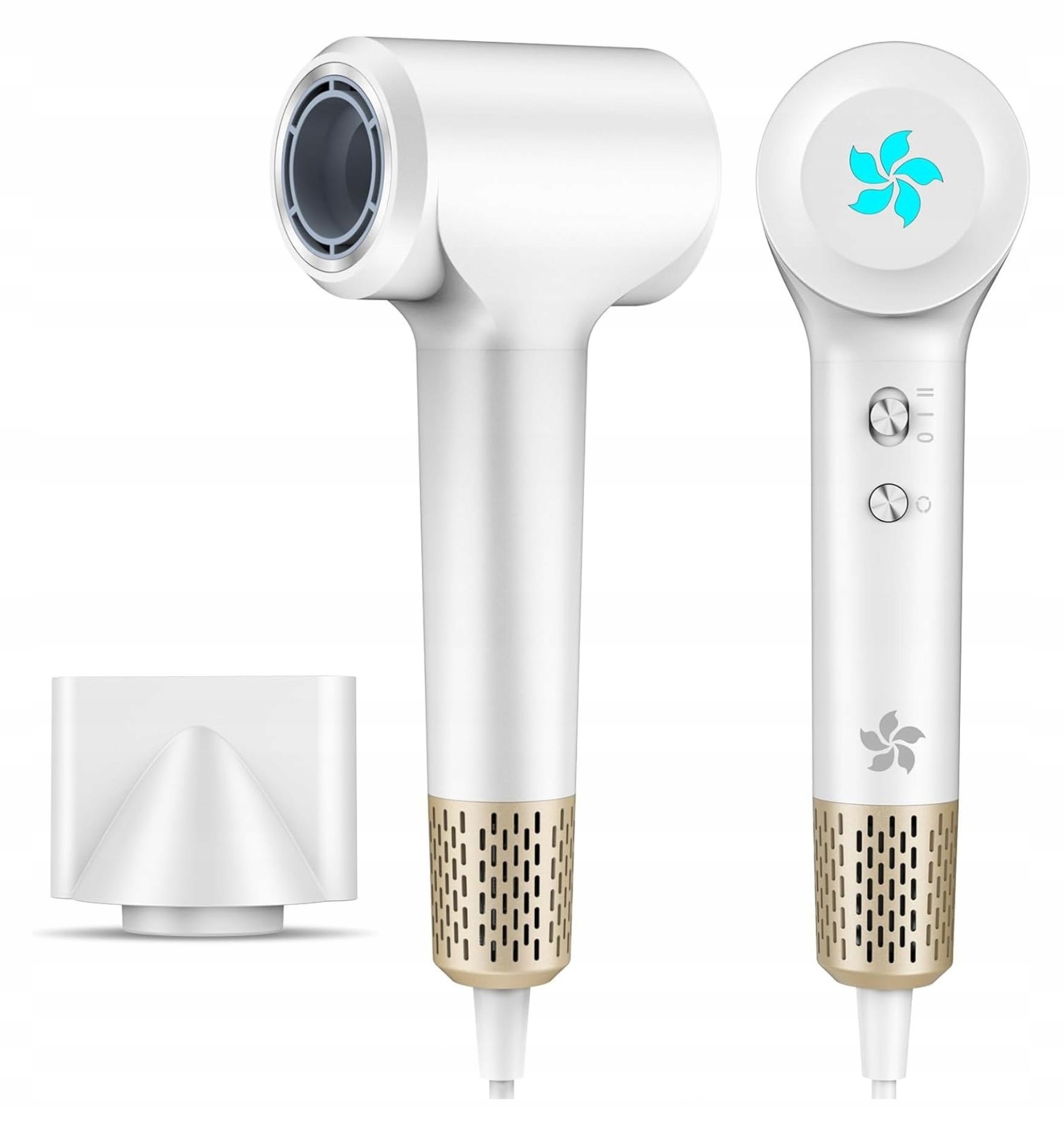 Vysoušeč vlasů 400 milionů iontů 110000 ot/min tichý 57 dB lehký 395 g bílý