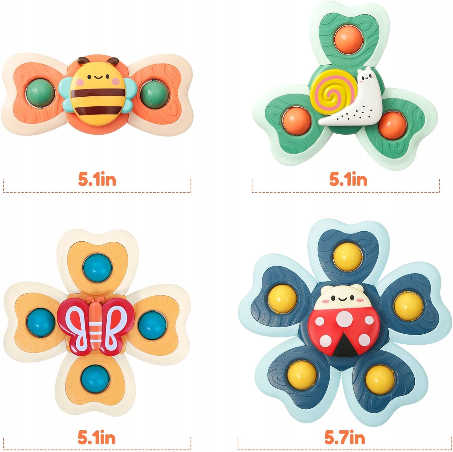 ZESTAW FIDGET SPINNER Z PRZYSSAWKĄ 4 SZT Rodzaj Fidget Spinner