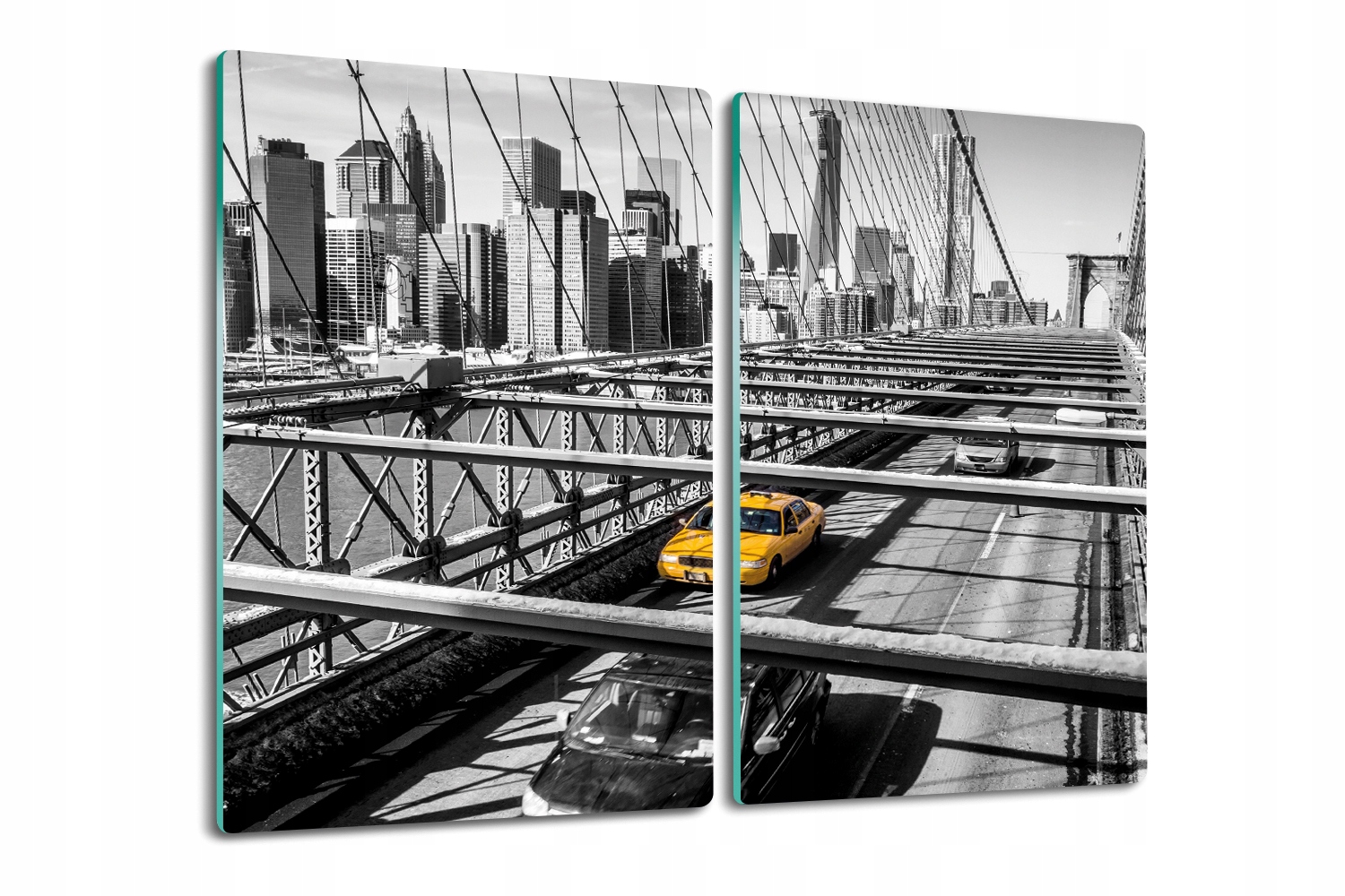Kuchyňská skleněná deska na krájení S Potiskem 2x30x52 Taxi most New York