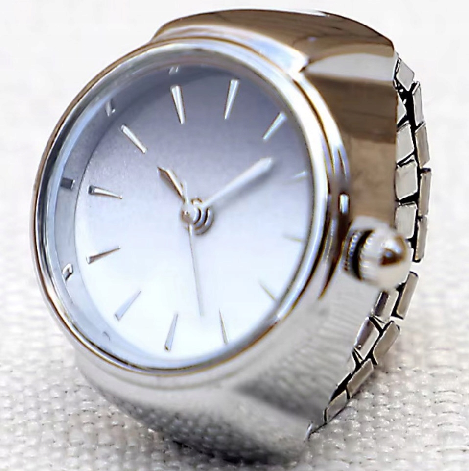 Stříbrný signalizační náramek na prst, nastavitelný, Velikost 14-29 Luxus, funkční