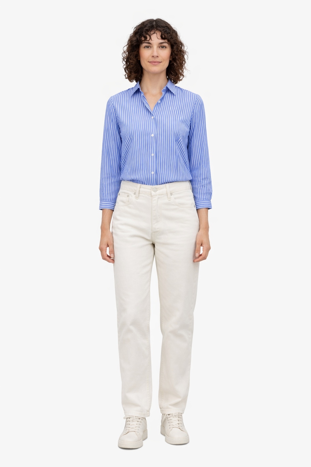 Tommy Hilfiger Bílé Džíny Rovné Vysoký Pas 100 Bavlna 30/30 I3C