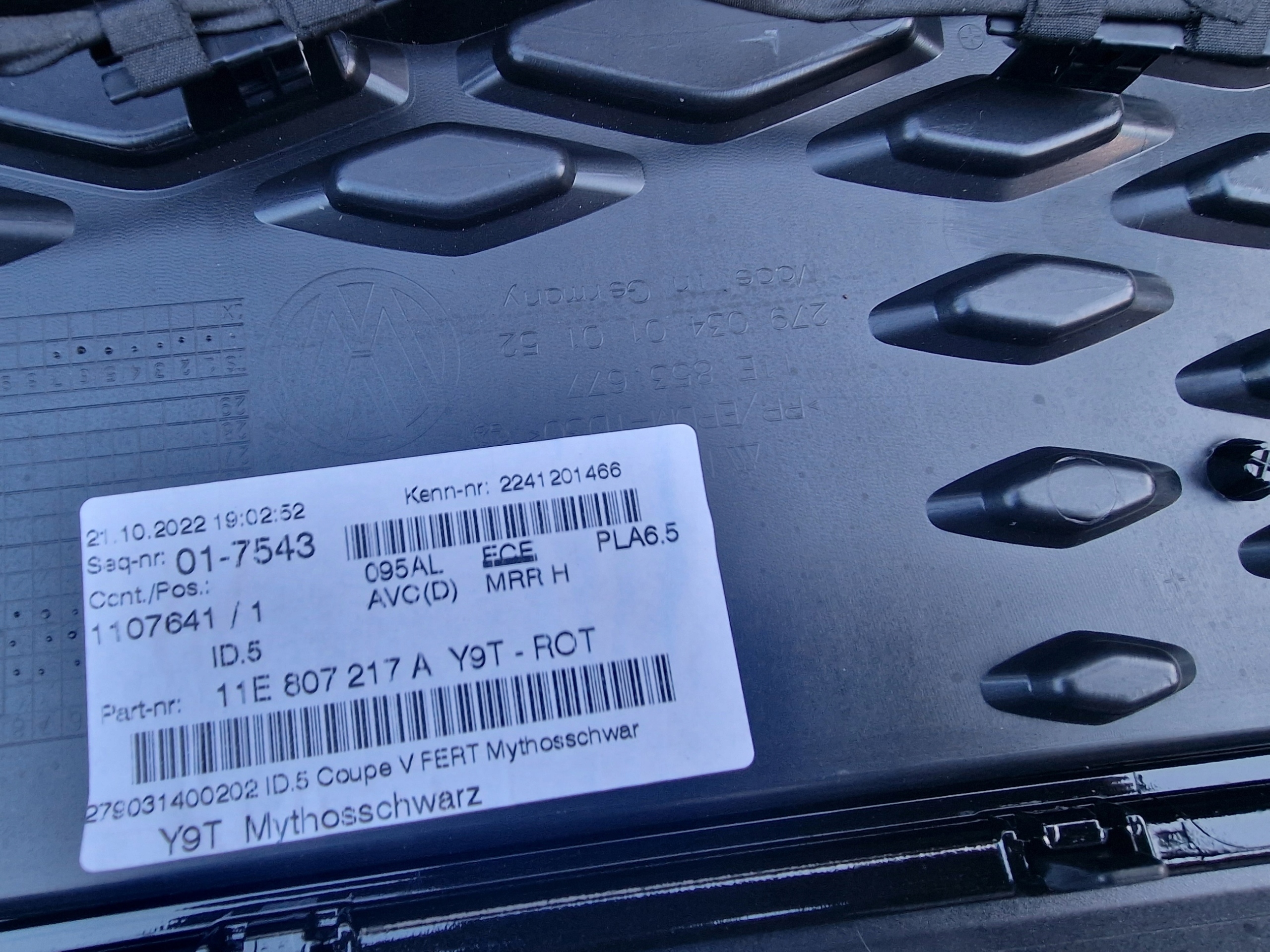 VW ID5 ID-5 bumper front RADAR KAMERA sensors