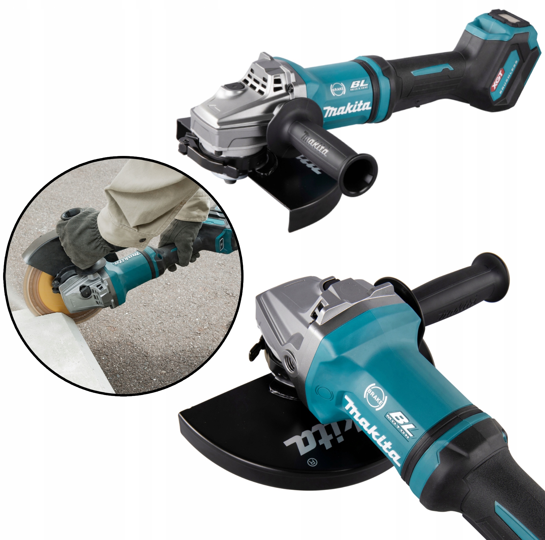 Makita Szlifierka kątowa 230mm 40V Xgt Aws Diax Kątówka