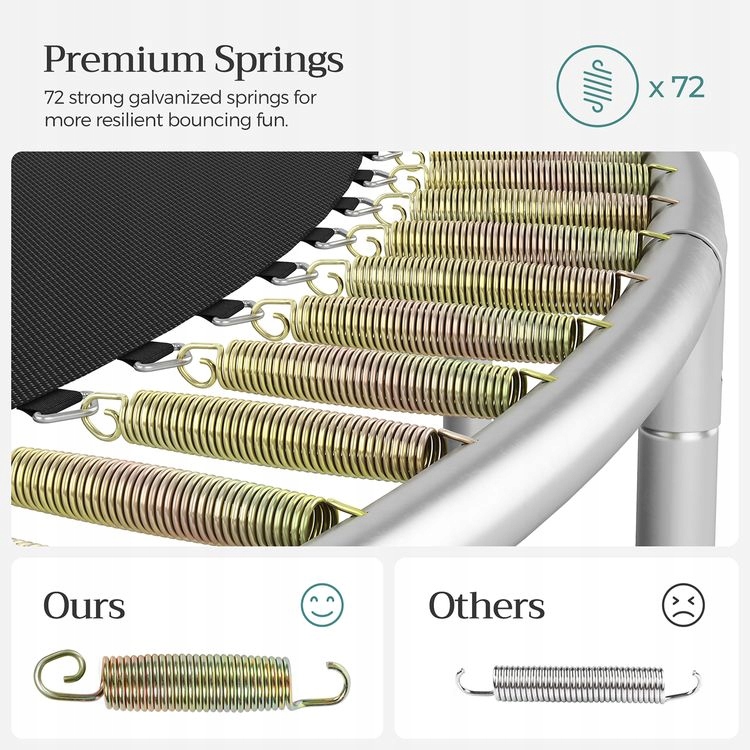 TRAMPOLINA 366CM CZARNO NIEBIESKA UDŹWIG 150KG Marka Songmics