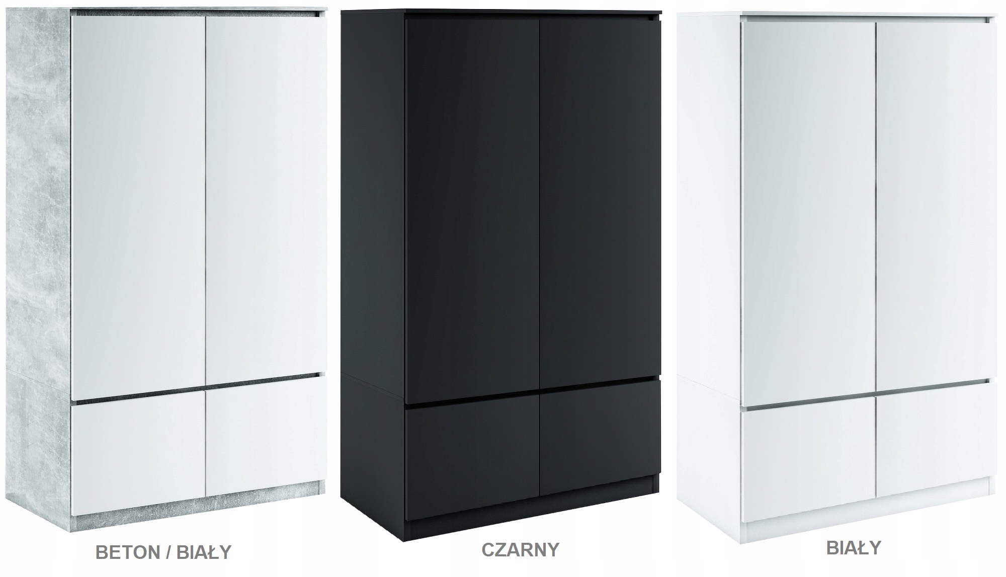 064-067 SZAFA B4d 81x55x205 - WOTAN / CZARNY Głębokość mebla 55 cm