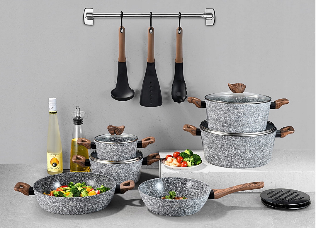 ZESTAW 15-CZĘŚCIOWY Z POWŁOKĄ CERAMICZNO ZL-8519