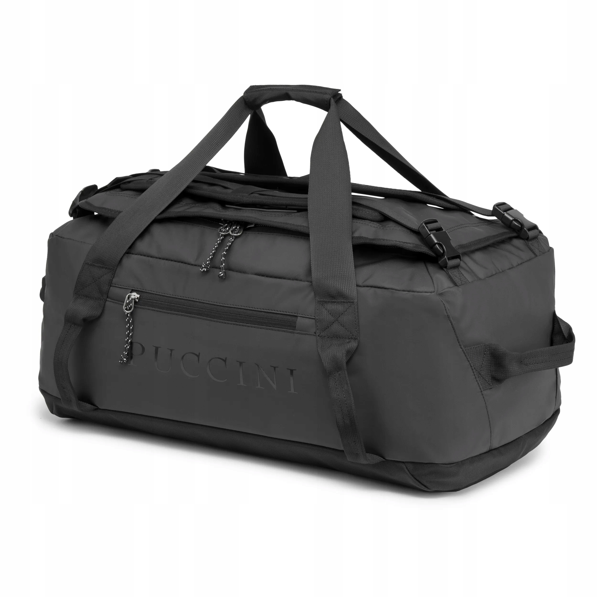 Torba Podróżna Sportowa z Funkcją Plecaka 2w1 Czarna Puccini TD244M-1