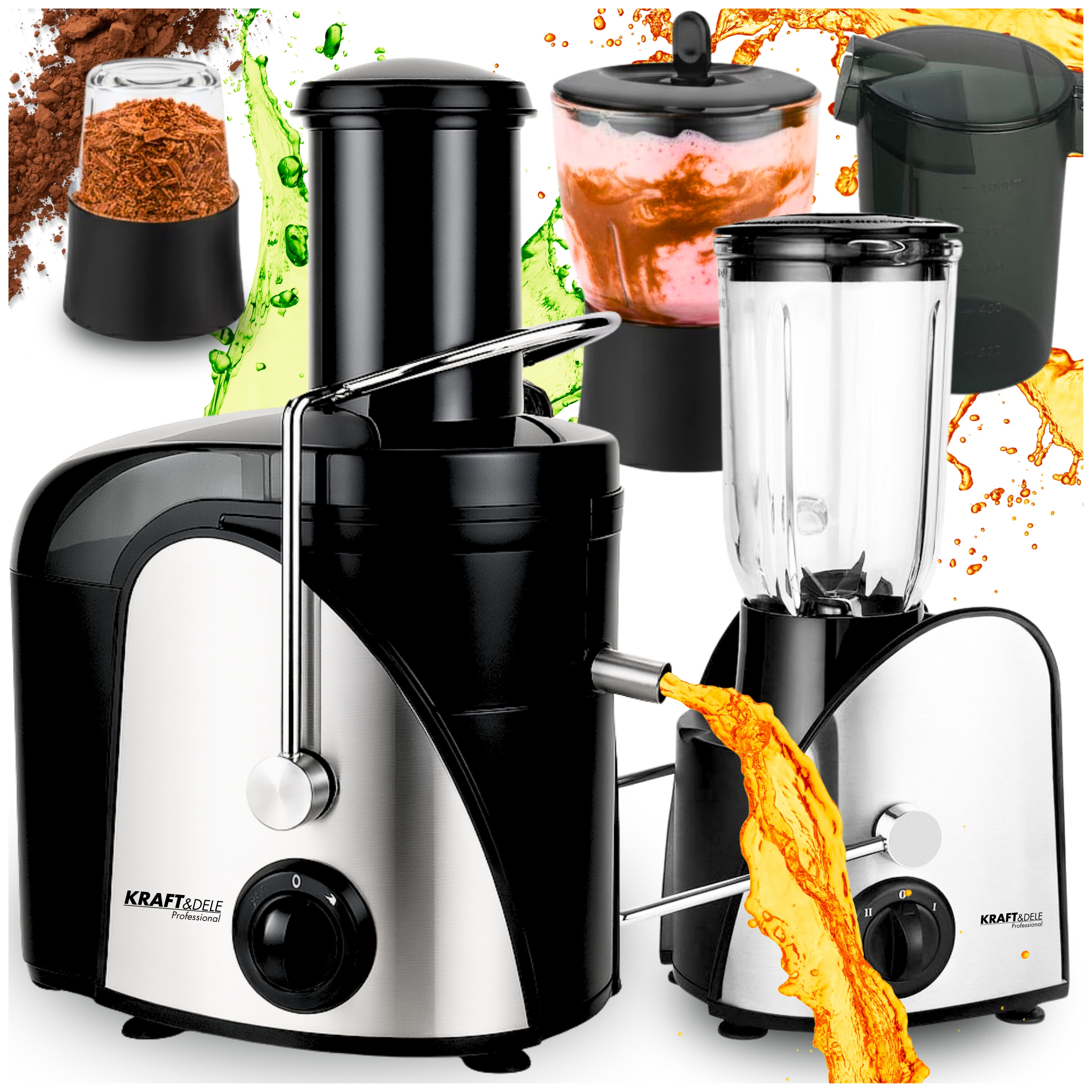 Odšťavňovač Mixér Na Ovoce A Zeleniny Elektrický 1500W 4v1