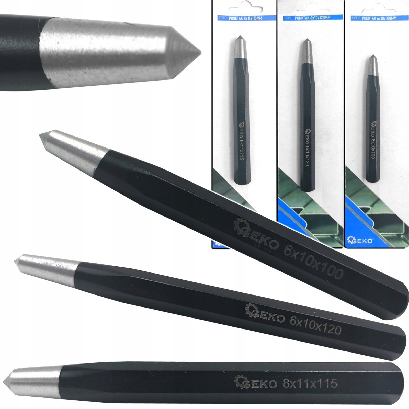 

Punktak Wbijak Ślusarski Do Metalu Zestaw 3szt.