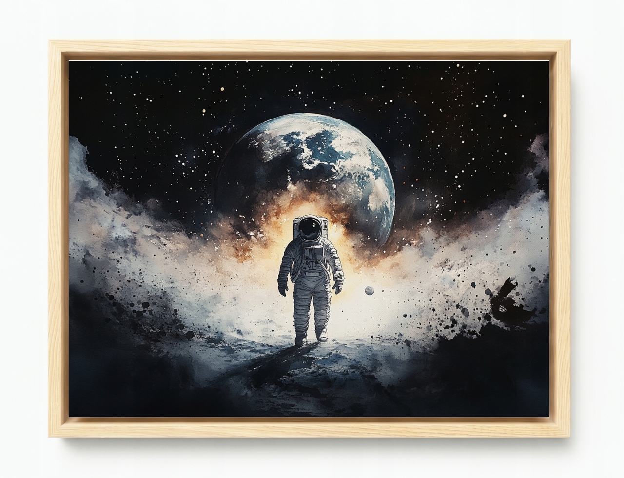 Obraz Rama American Box Astronauta Kosmos Zem Hviezdy Vesmír 80x60