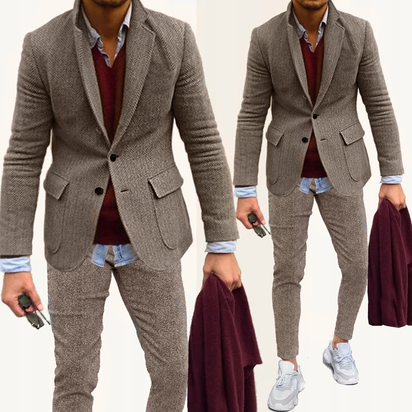 Oblek Sako Kalhoty Jedle Casual Elegant