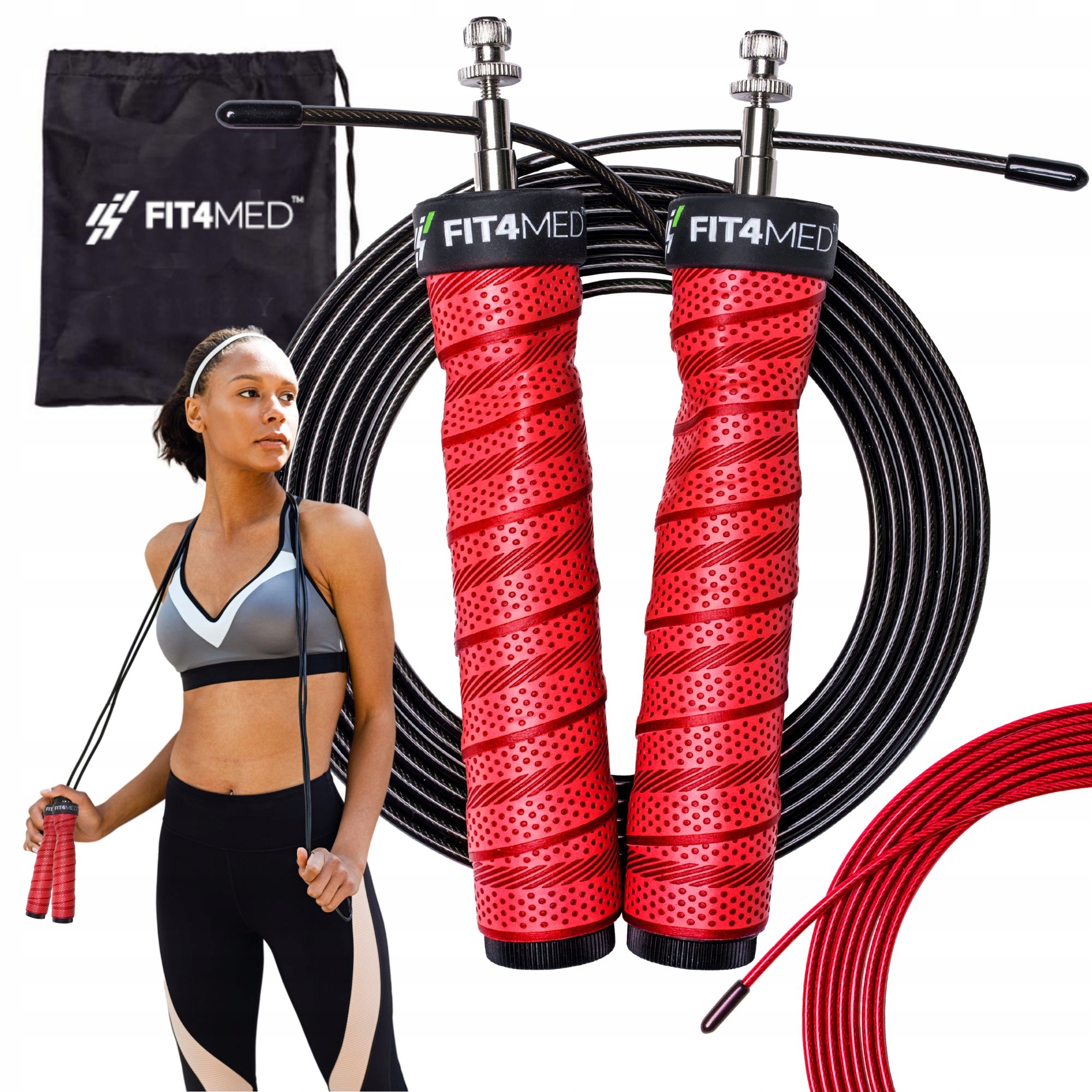 

Skakanka Regulowana 2STALOWE Linki Łożyska FIT4MED