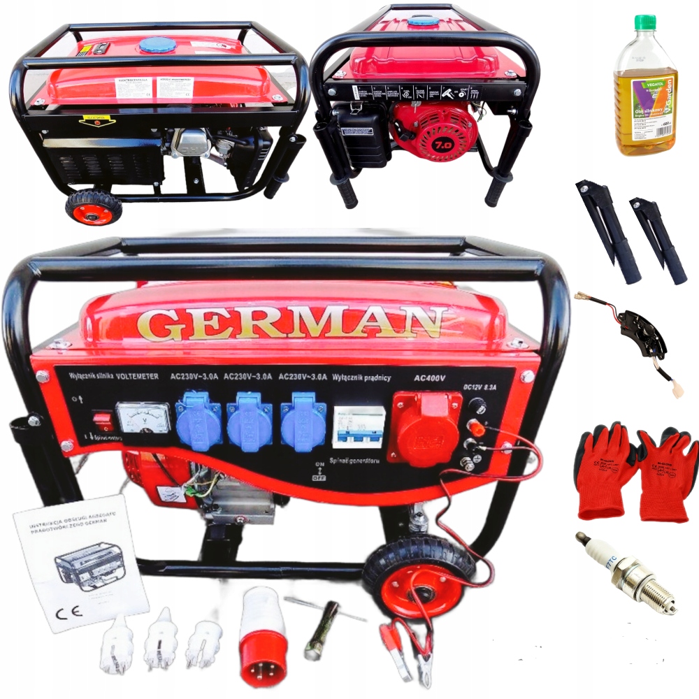 Elektrocentrála Generator 2900W 3,63kVA German +bonus+avr+olej Měď