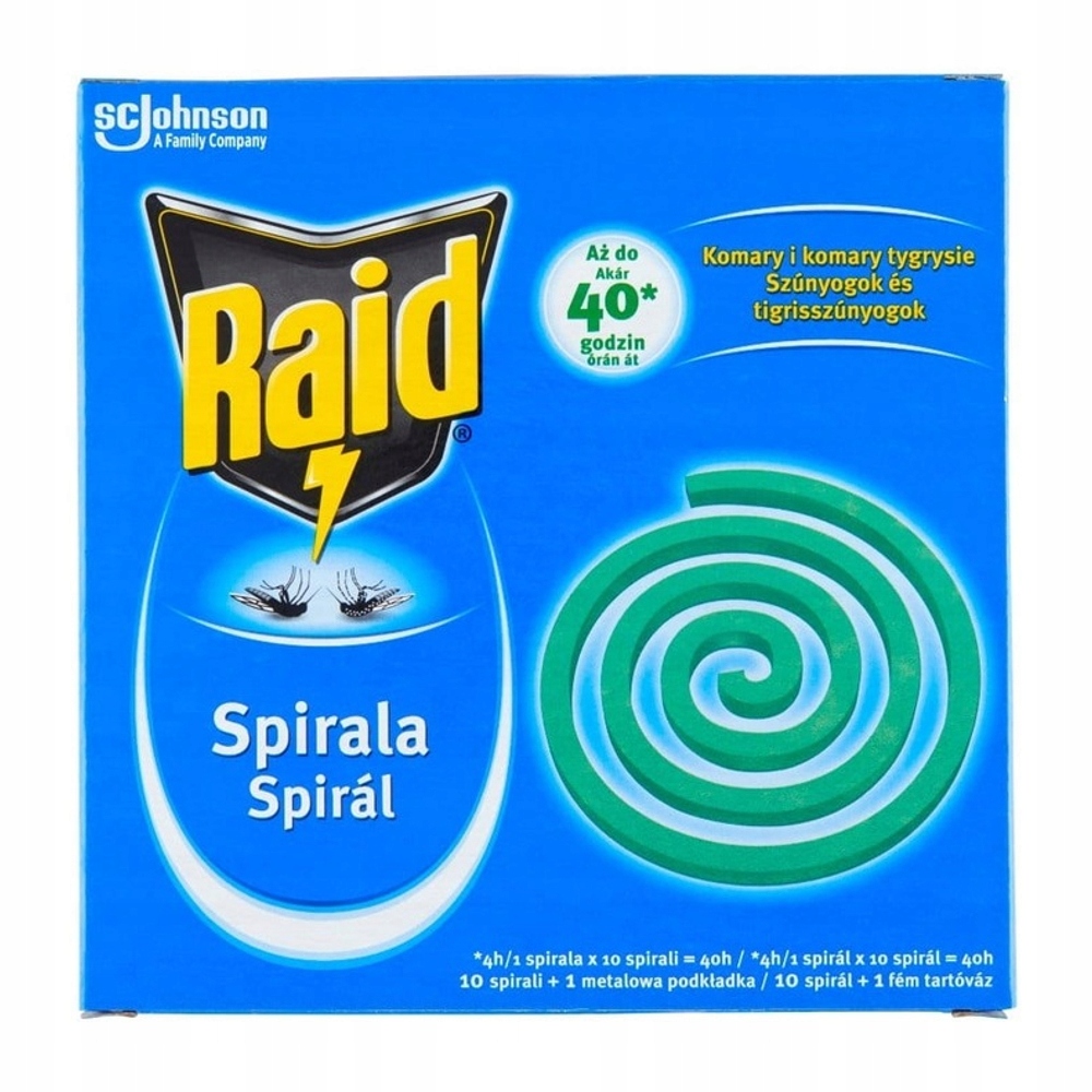 

Raid 10x Spirala przeciwko komarom podstawka 40H