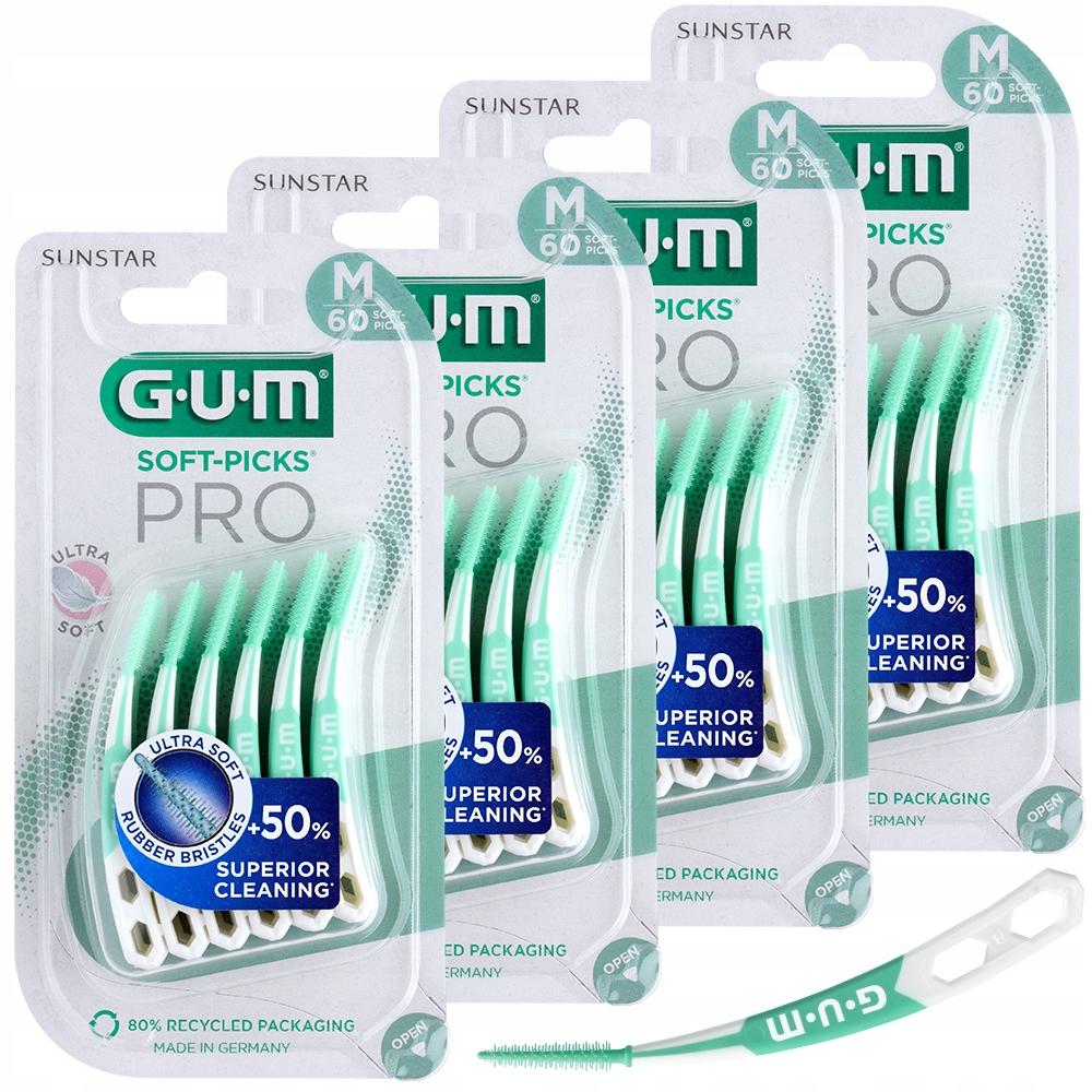 4x Szczoteczka międzyzębowa Gum Soft-picks Pro rozmiar M (medium)