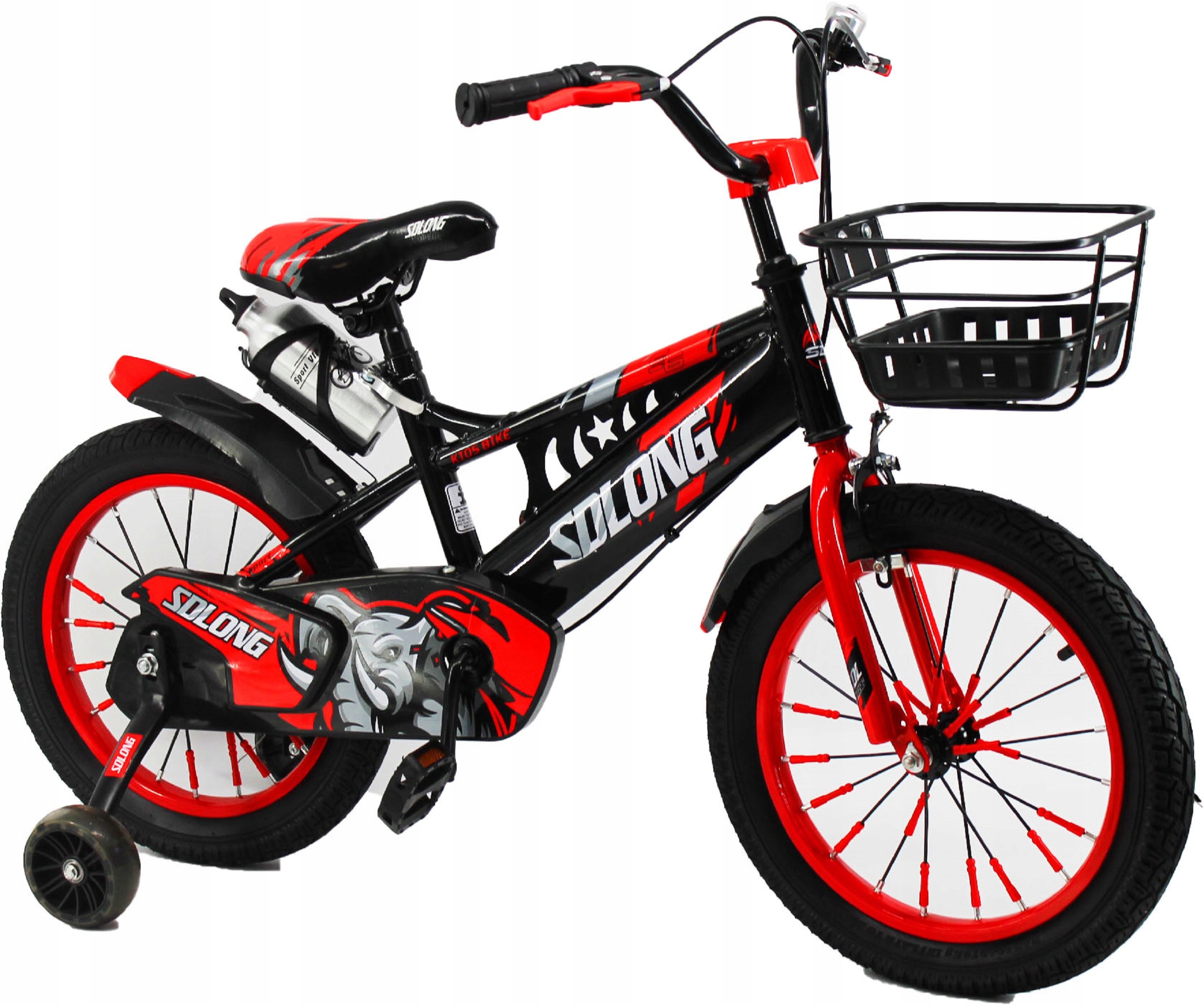 Rower Dziecięcy Rowerek 16 Cali Koszyk kółka Dla Dziecka Chłopca Czerwony