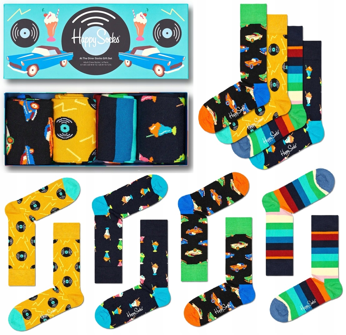 Happy Socks Ponožky vícebarevné bavlněné 36-40, sada 4 párů