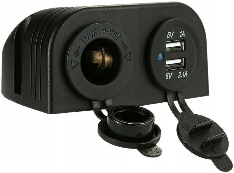 

Ładowarka samochodowa 12V 24V 2x Usb 3,1A +gniazdo