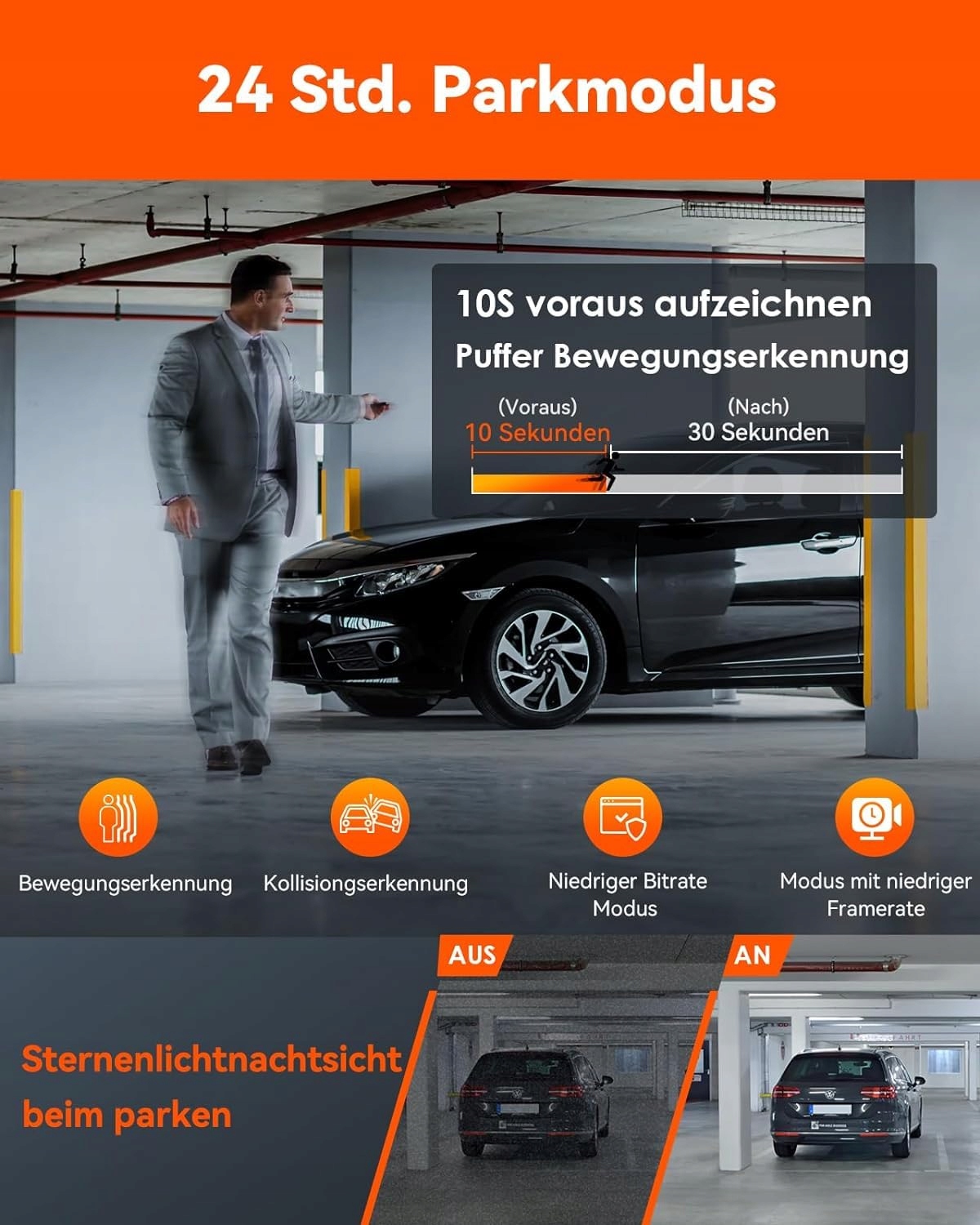 VANTRUE N5 Kamera Samochodowa 4 Kanały 2.7K WiFi GPS Tryb Nocny 1944P — miniatura 5
