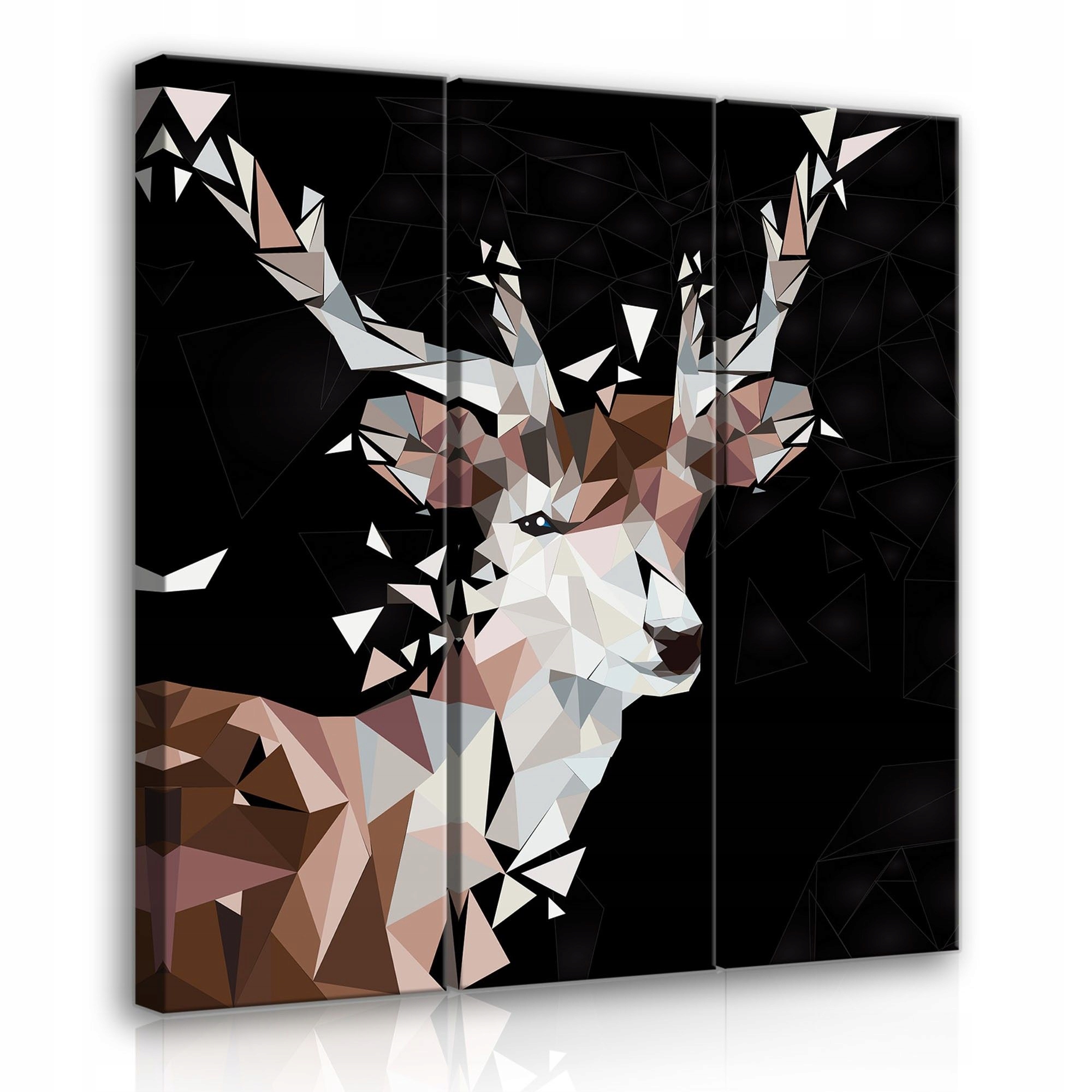 Obraz 90x100 Abstraktní jelen geometrický triptych moderní zvířata