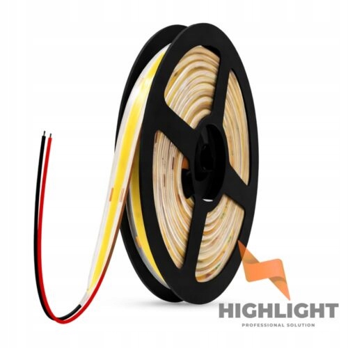 5 m Led pásek Cob IP65HS Bílý Teplý 24V 8W vodotěsný 320LED 3000K