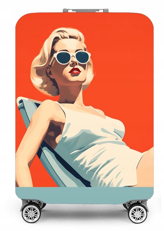 ochronny Pokrowiec Na Walizkę rozmiar M The Lady on the beach chair