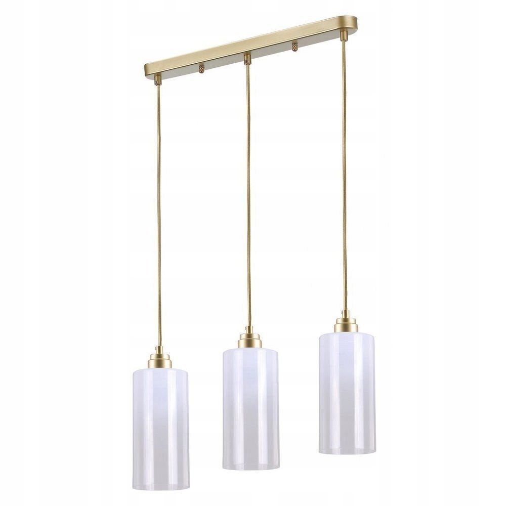 Zlatá trojbodová závesná lampa do jedálne