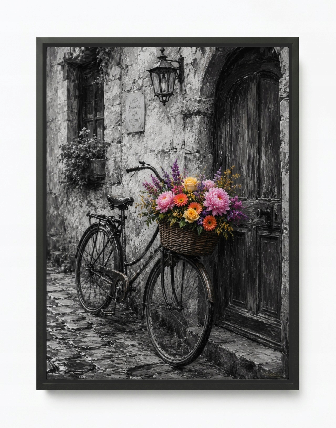 Obraz Rám Americký Box Město Ulice Kolo Barevné Květiny Sentiment 60x80