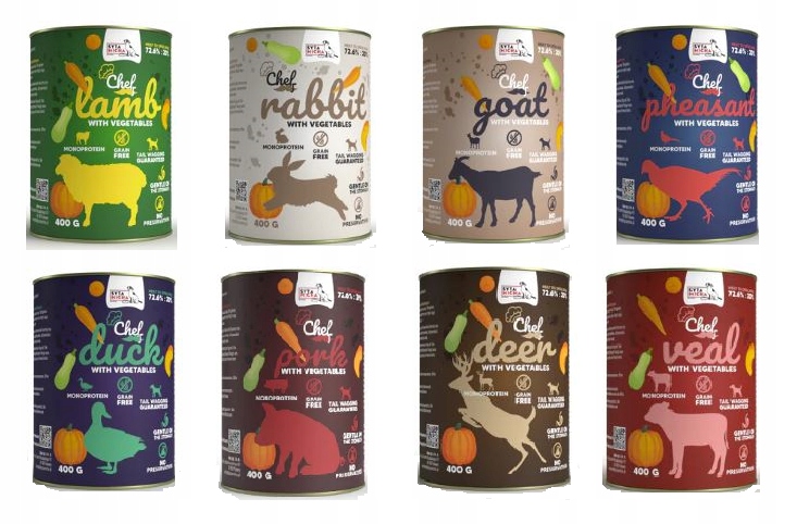 Syta Micha Chef Karma Mokra zestaw MIX 8 smaków warzywami 8*400g