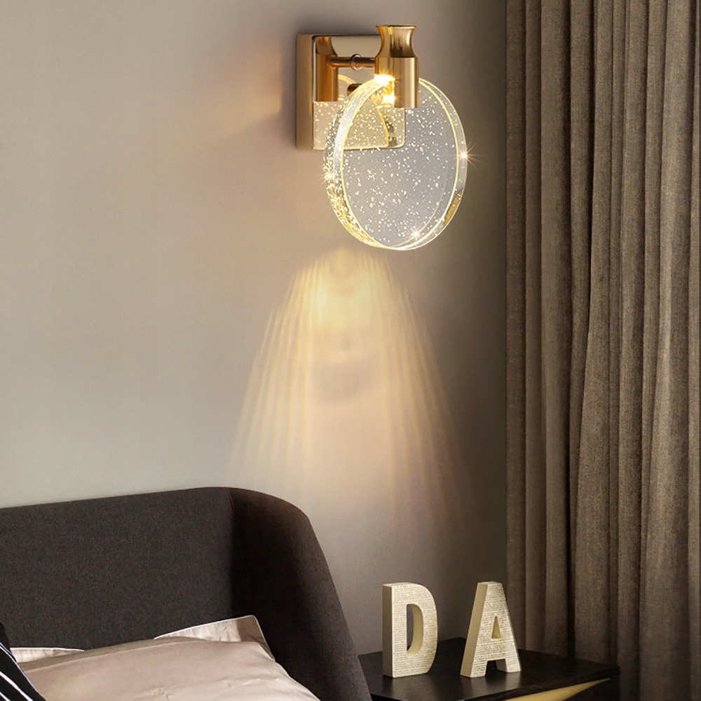 6Wciepłe światło żelazna kryształowa lampa ścienna Marka bez marki